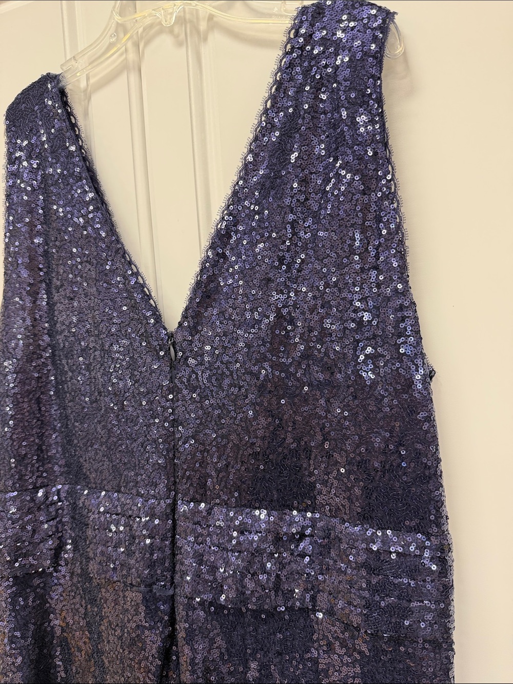 Kate Kasin Dark Blue Sequin Gown. Size 18W. New. - Picture 7 of 17
